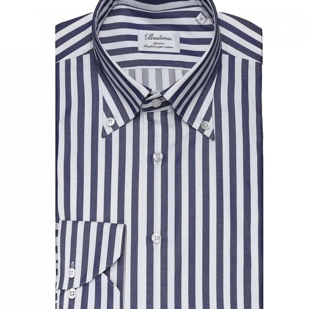 RARE! STENSTROMS Slimline Wide Stripe Shirt 39